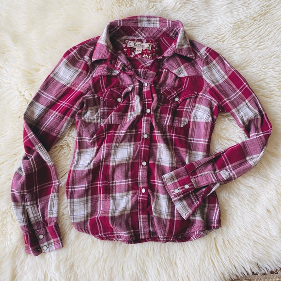 Red Flannel Long Sleeve Top - Picture 1 of 4